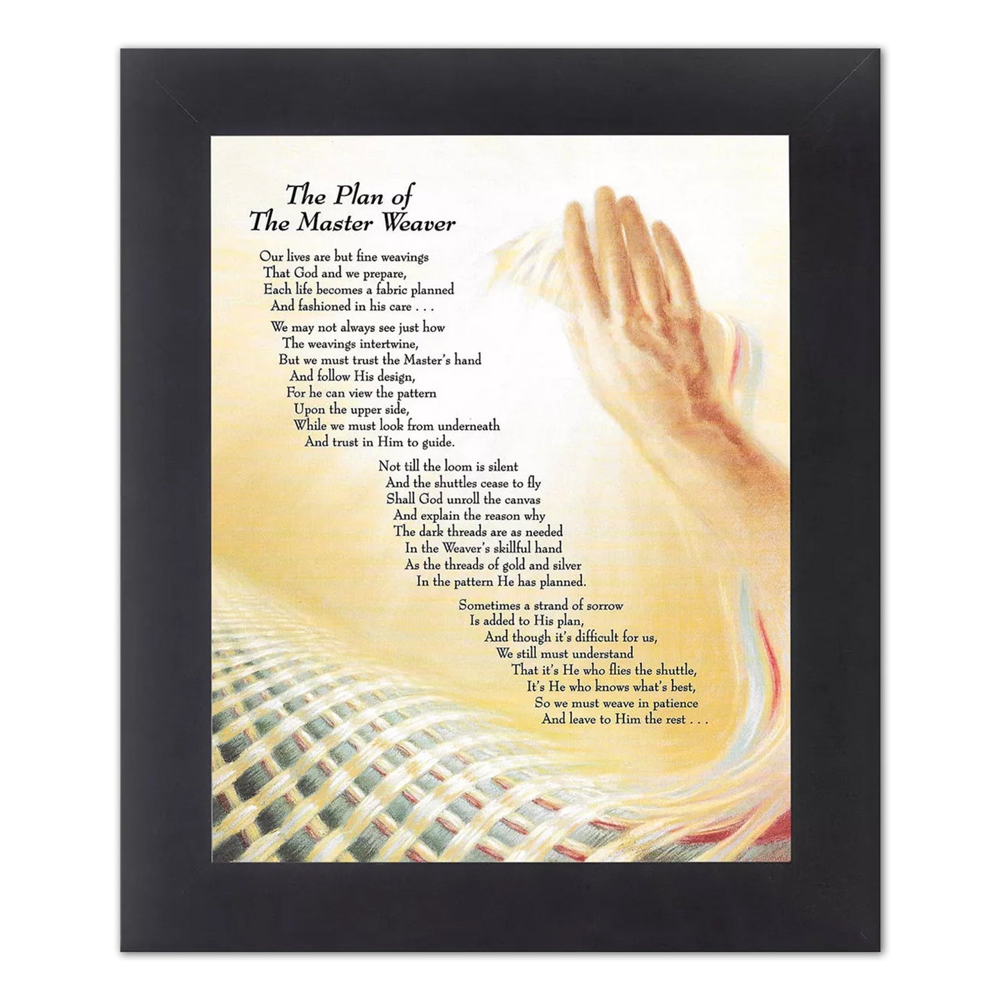 Jesus Plan of Master Weaver Prayer Black Framed Wall Picture 8x10" Art Print