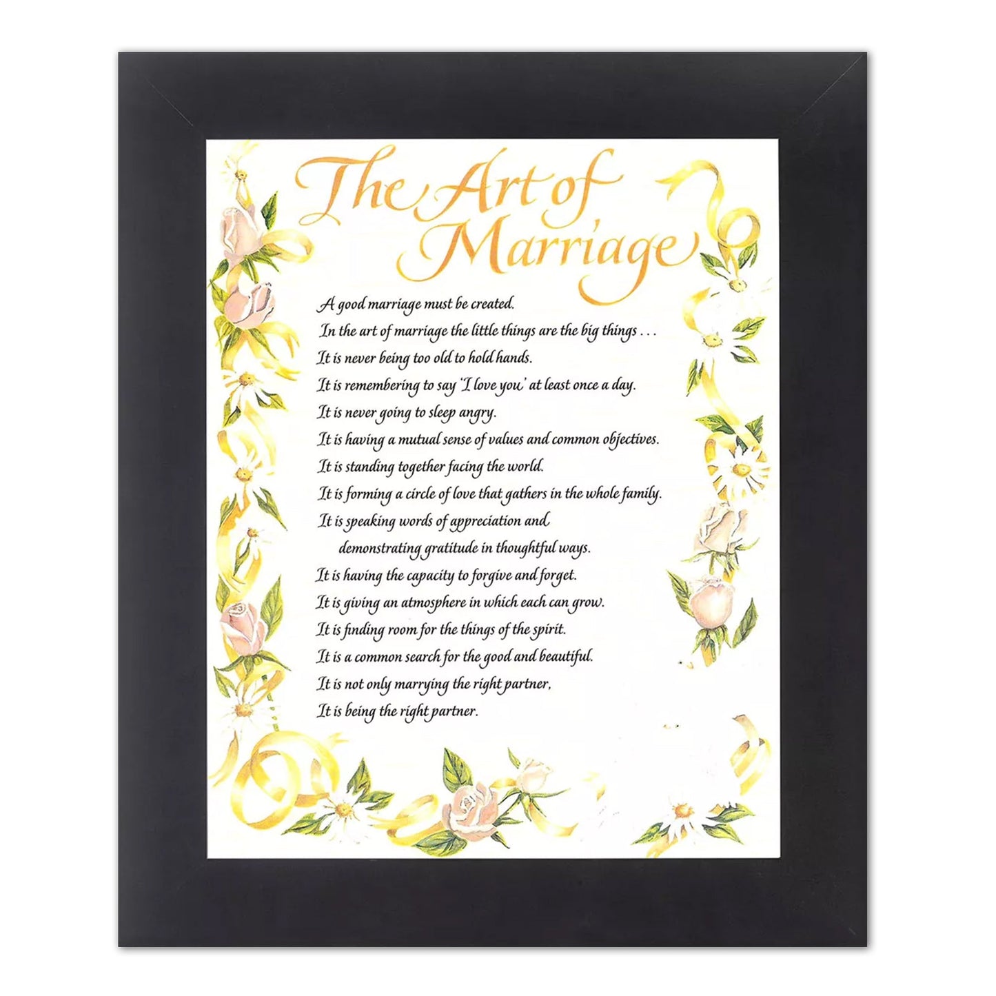 The Art of Marriage List of Rules Wall Picture 8x10 Art Print