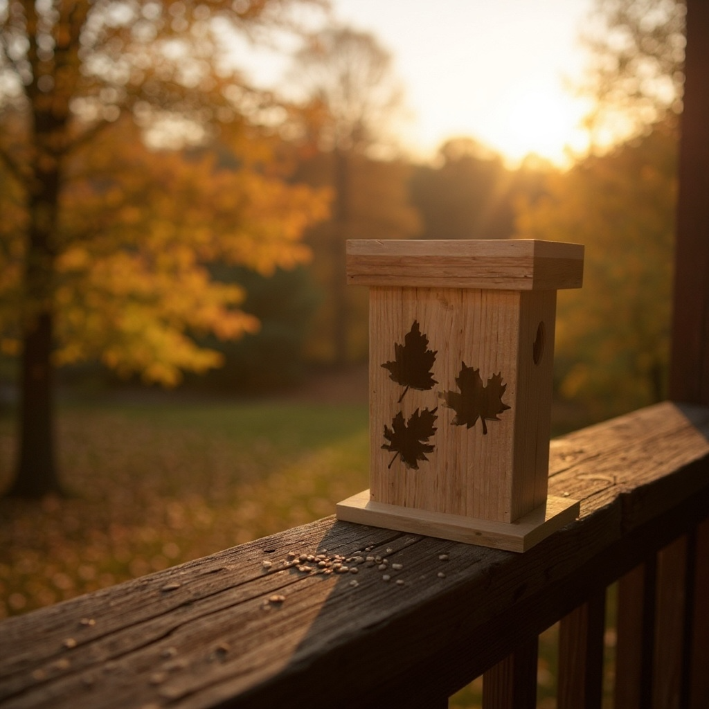 Handcrafted Maple Leaf Lantern – Rustic Autumn Glow