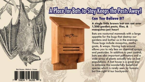 Beneficial Bat House, Walnut Stain