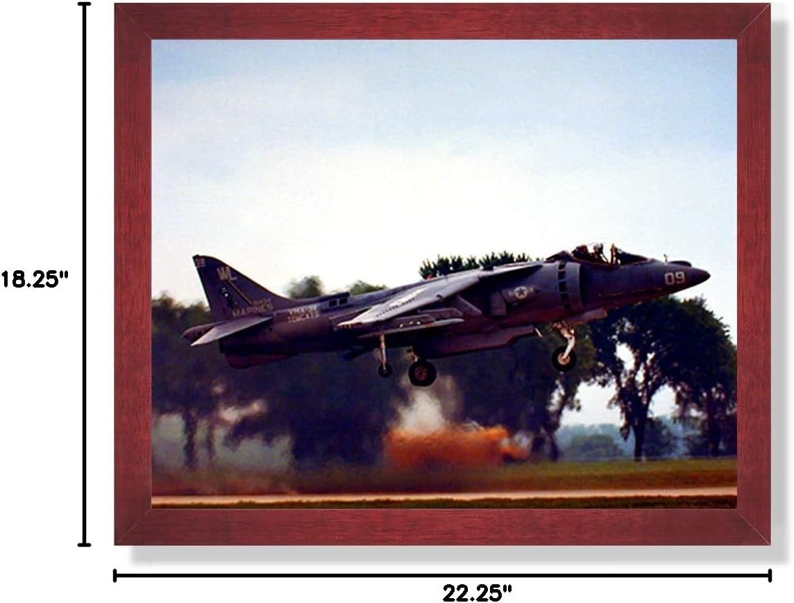 USMC AV8B Harrier Jet Airplane Picture Framed Art Print