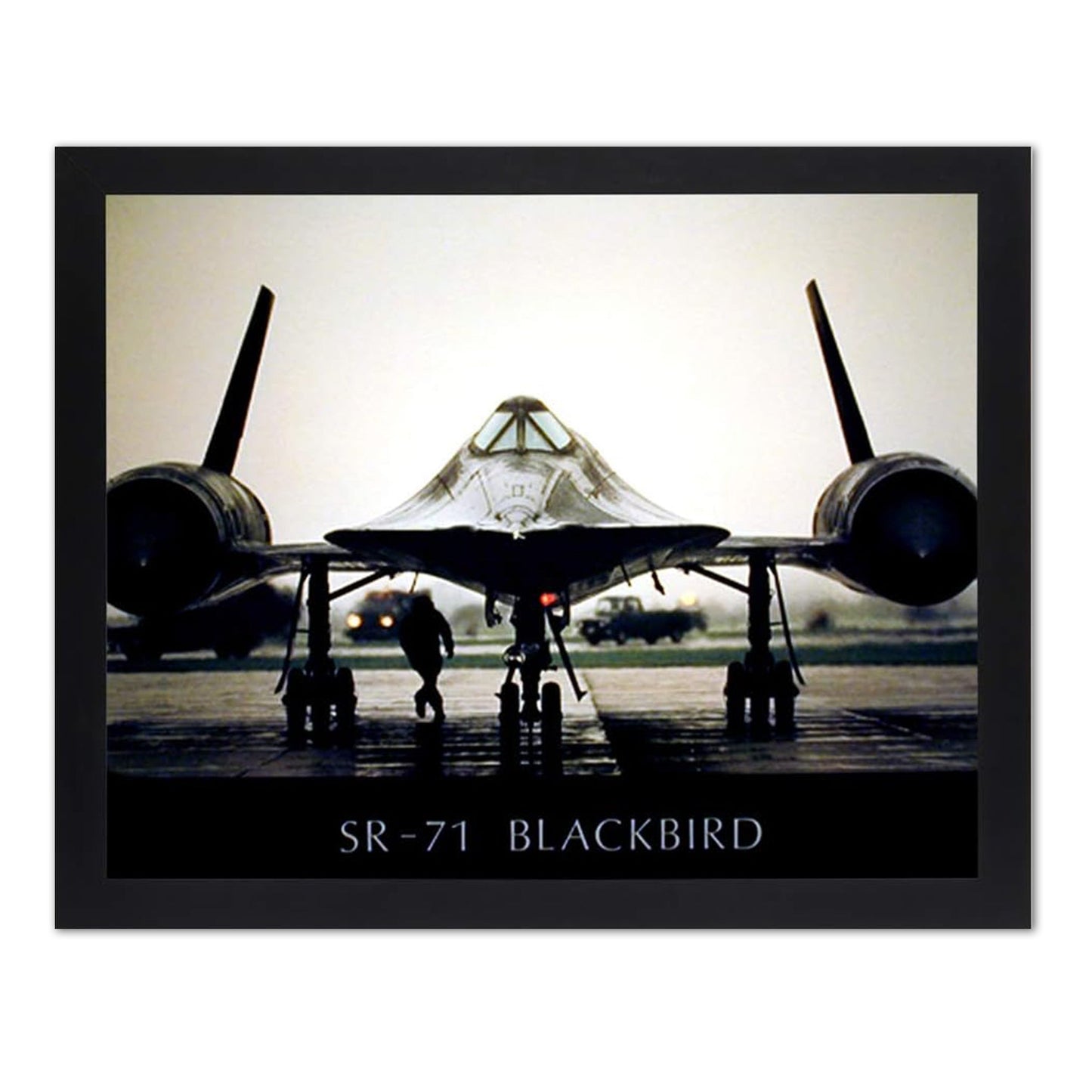 SR-71 Blackbird Military Aircraft Jet Airplane Picture Black Framed Art Print
