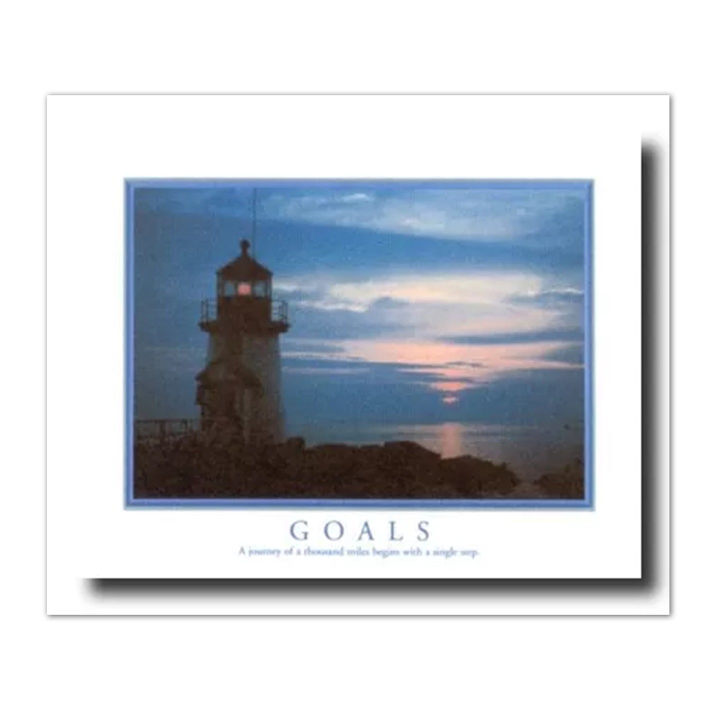 Goals Motivational Lighthouse Wall Picture Art Print