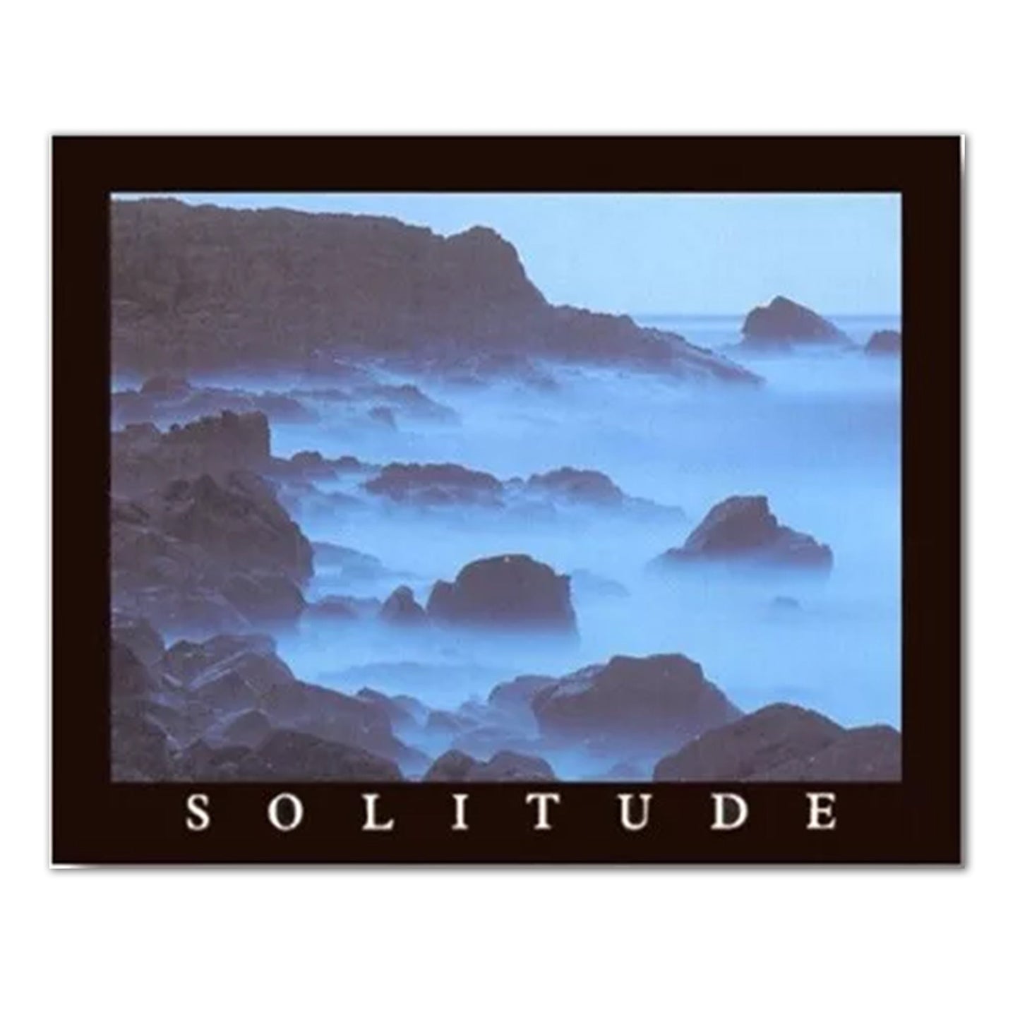 Solitude Ocean Waves Rocks Fog Wall Picture Art Print