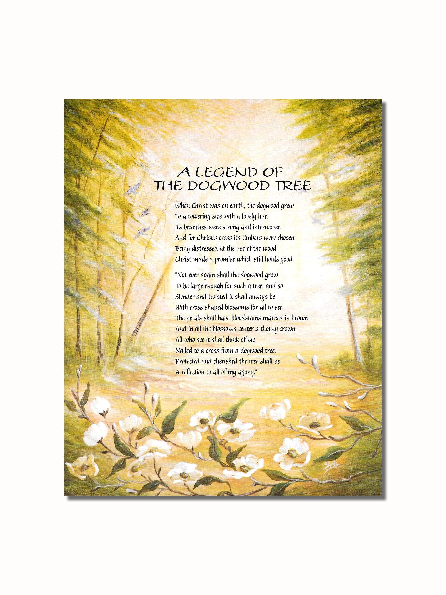 Legend of The Dogwood Tree Christian Religious Wall Picture 8x10 Art Print
