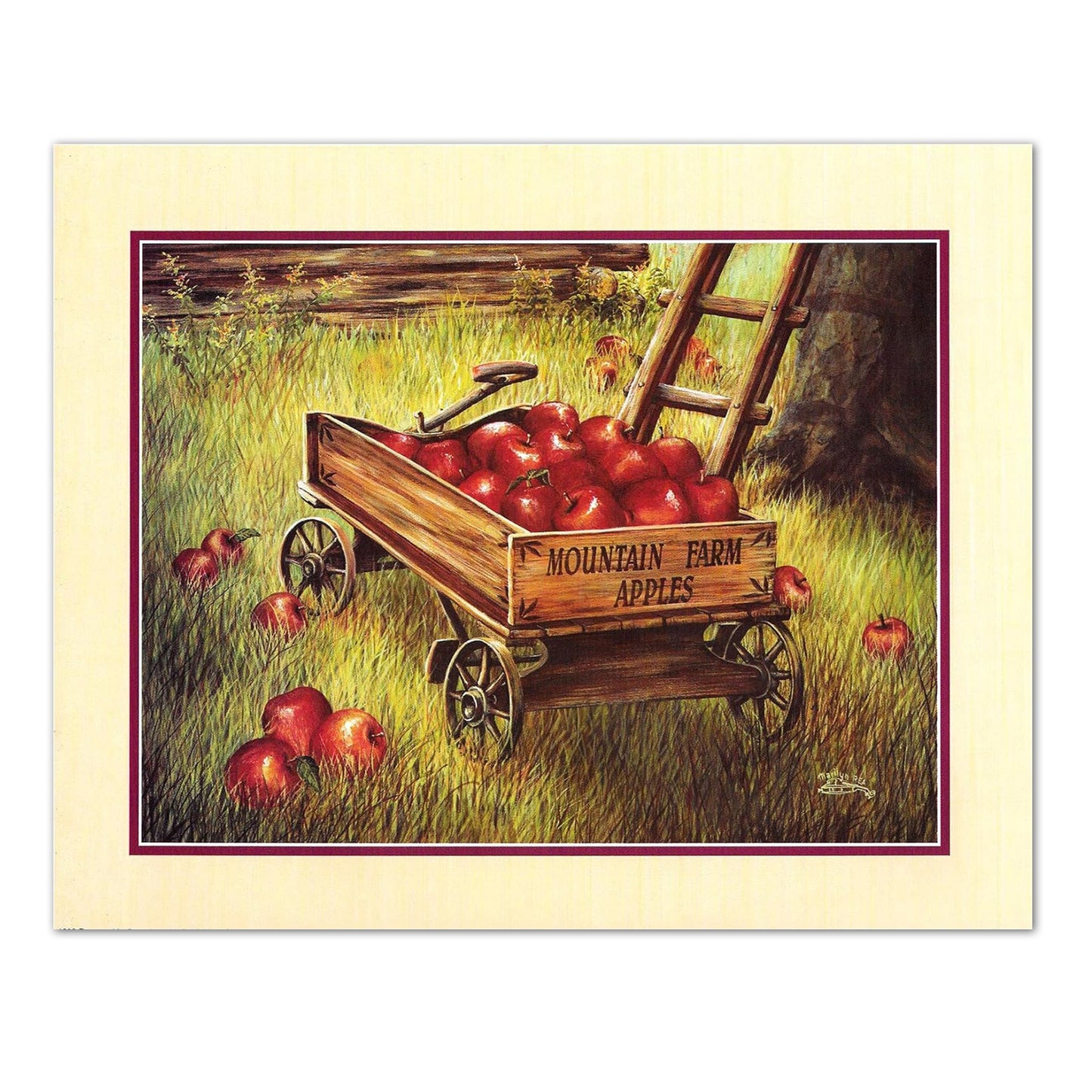 Mountain Farm Apples Wagon at Harvest Wall Picture 8x10 Art Print