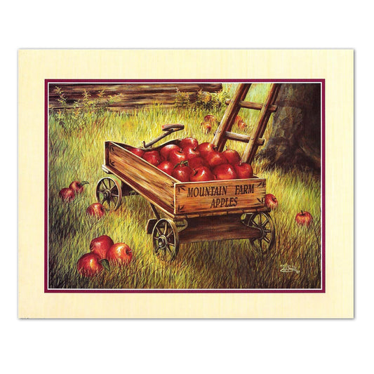 Mountain Farm Apples Wagon at Harvest Wall Picture 8x10 Art Print