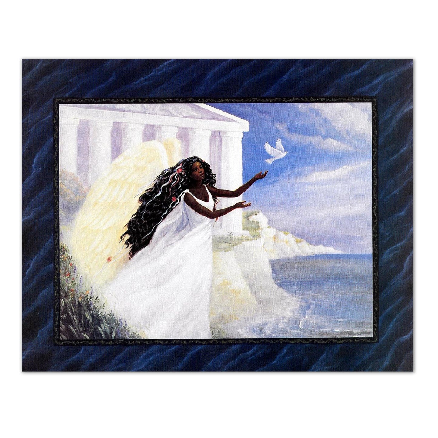 African American Black Angel #2 Releasing Dove Greek Building Wall Picture 8x10 Art Print