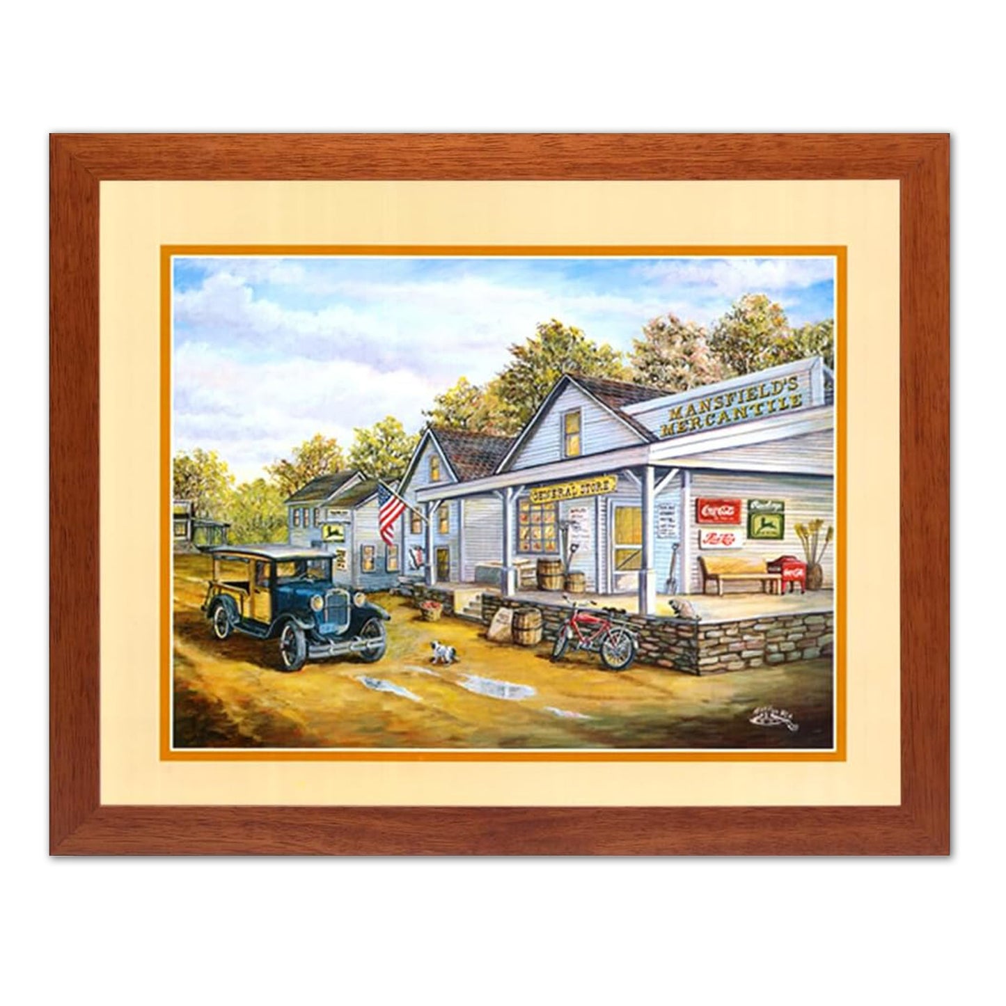 Country Mercantile Store Folk Landscape Wall Picture 16x20 Art Print