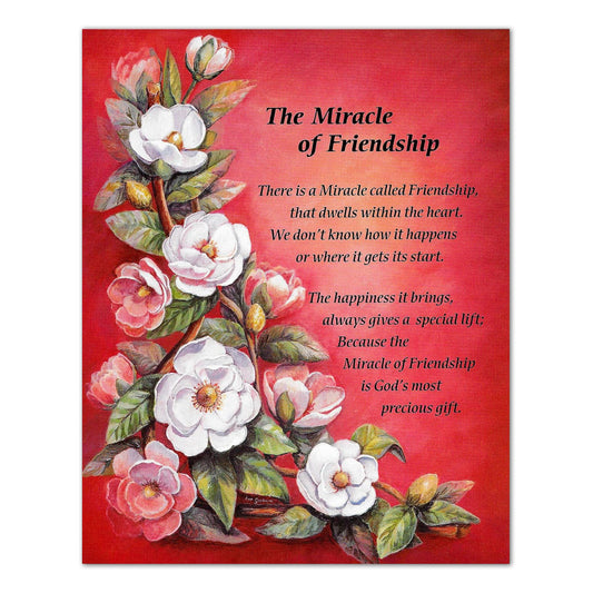 The Miracle of Friendship Poem w/Flowers Wall Picture 8x10 Art Print