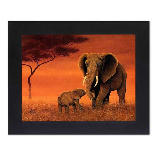 African Elephant Family Animal Wildlife Wall Picture 8x10 Art Print