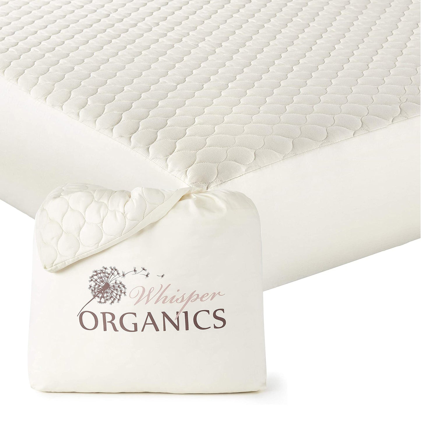 Organic Cotton Mattress Protector - Quilted Deep Pocket Hypoallergenic Pad Cover