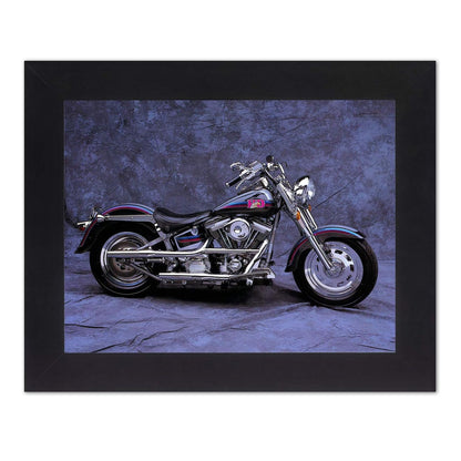 Harley Davidson Fatboy Customized Motorcycle Wall Picture Framed Art Print