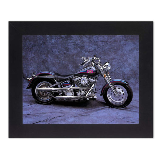 Harley Davidson Fatboy Customized Motorcycle Wall Picture Framed Art Print