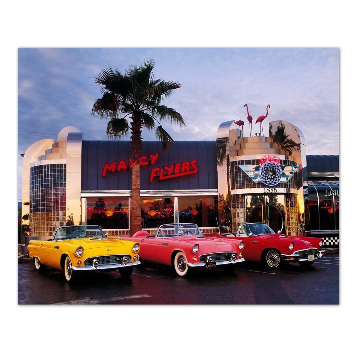 55 56 57 Ford Thunderbird Car Diner Wall Picture 16x20 Art Print