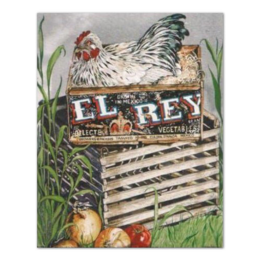 Country Farm Chicken Wood Box Nest Folk Wall Picture 16x20 Art Print