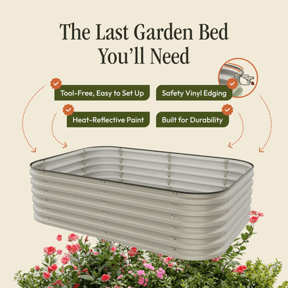 Metal Raised Garden Bed - Easy Garden Bed Kit With Pop N Slide System, Rust Resistant Planter