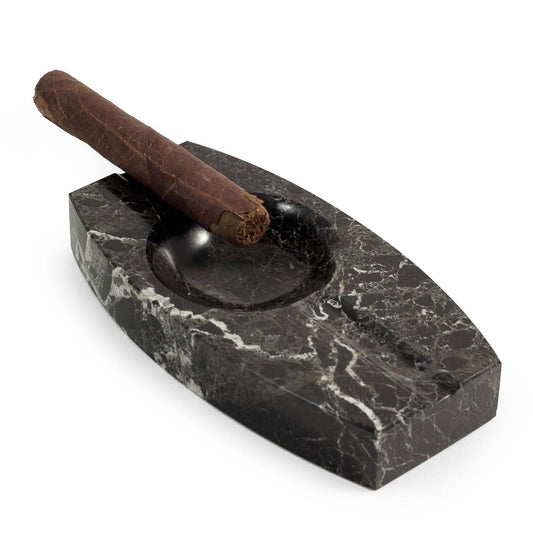 Ashtray - Oval Black Marble