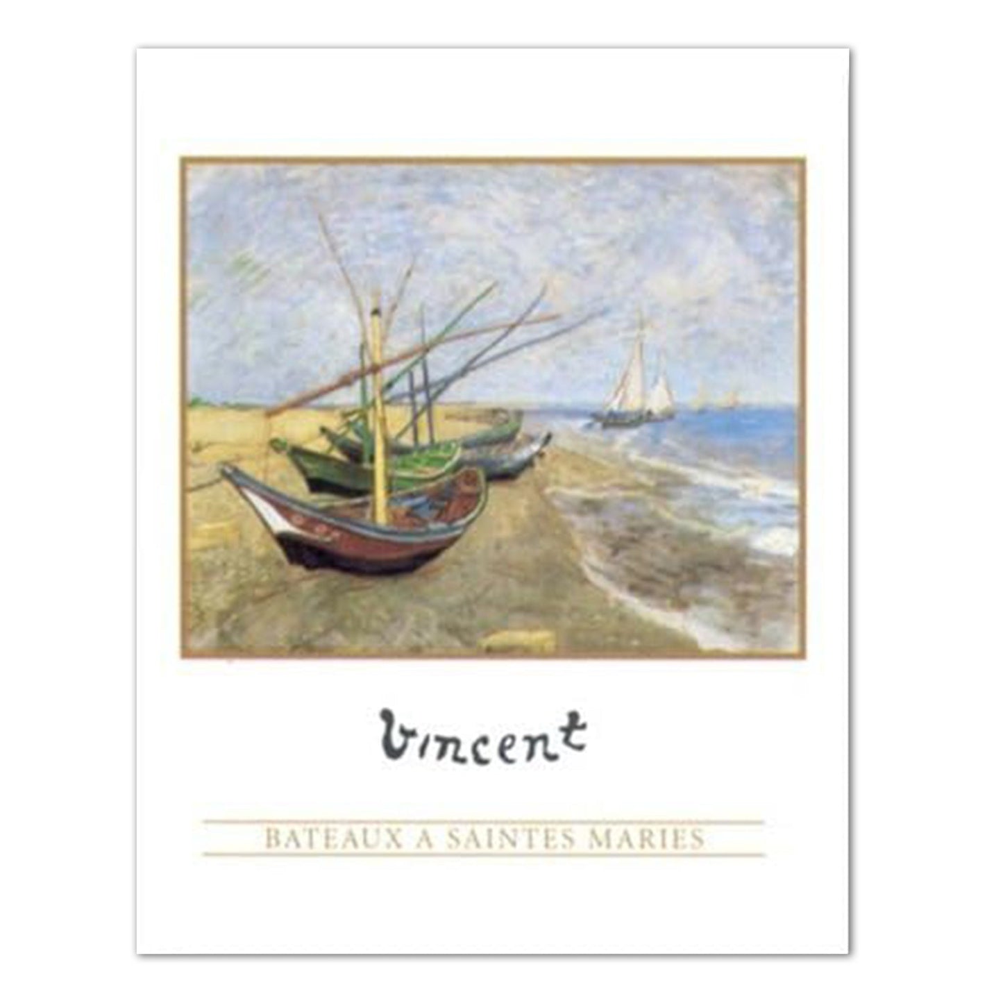 Vincent Van Gogh Lake Beach Sailboat Wall Picture 16x20 Art Print
