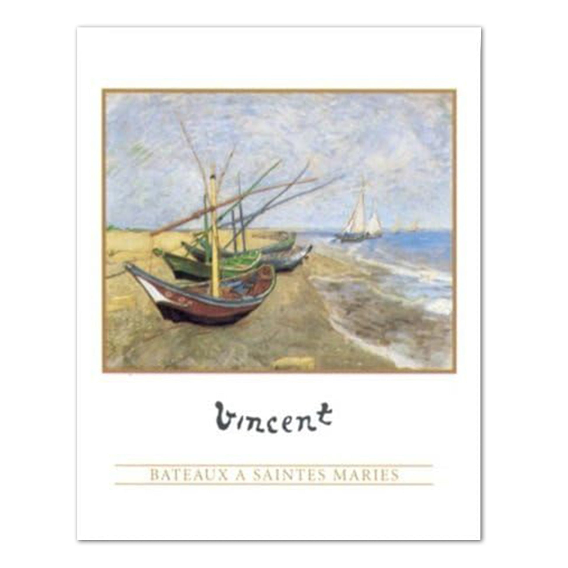 Vincent Van Gogh Lake Beach Sailboat Wall Picture 16x20 Art Print