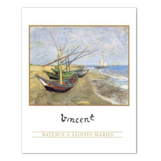 Vincent Van Gogh Lake Beach Sailboat Wall Picture 16x20 Art Print