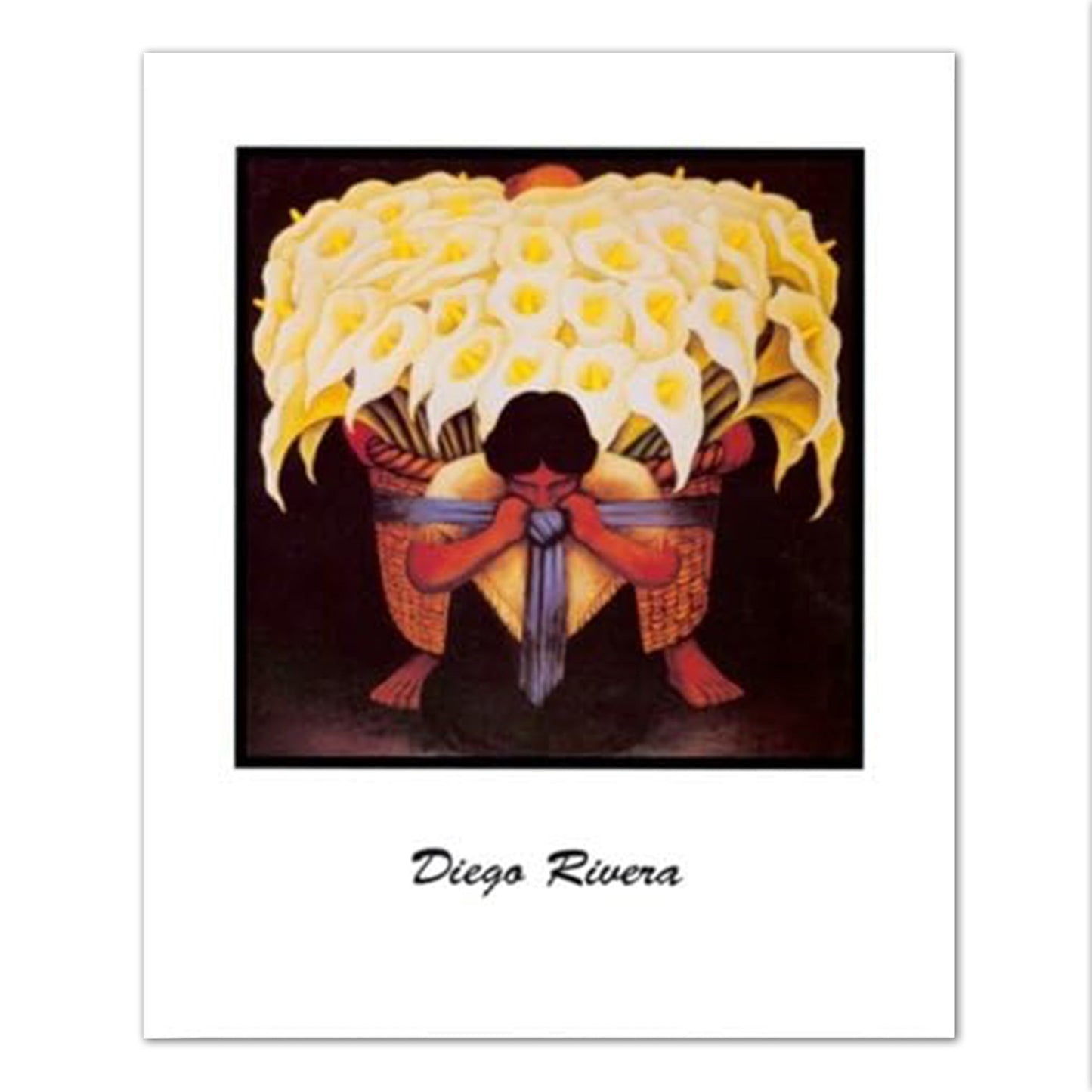 Diego Rivera Basket Lilies Flower Contemporary Wall Picture Art Print