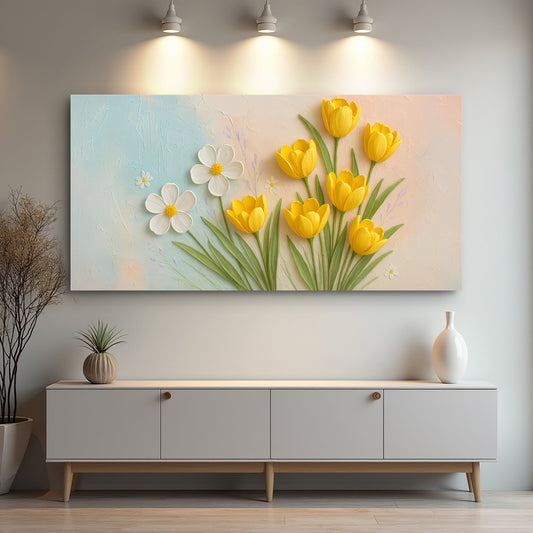 Floral Wall Art - Personalized Canvas Wall Decor with Bright Ink, Ready to Hang