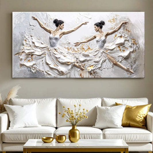 Ethereal Dancers Wall Art - Modern Canvas Wall Decor With Bright Ink Artwork
