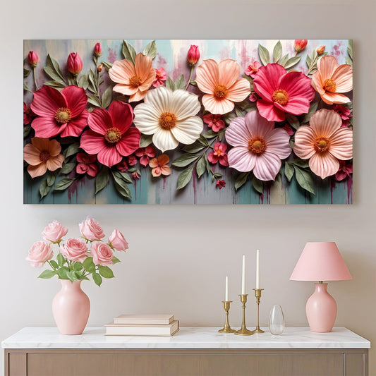Floral Wall Art - Colorful Realistic Flower Canvas Decor | Ready to Hang