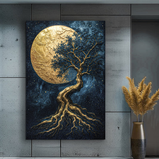 Lunar Tree of Life Canvas Wall Art - Handmade, Personalized Nature Decor