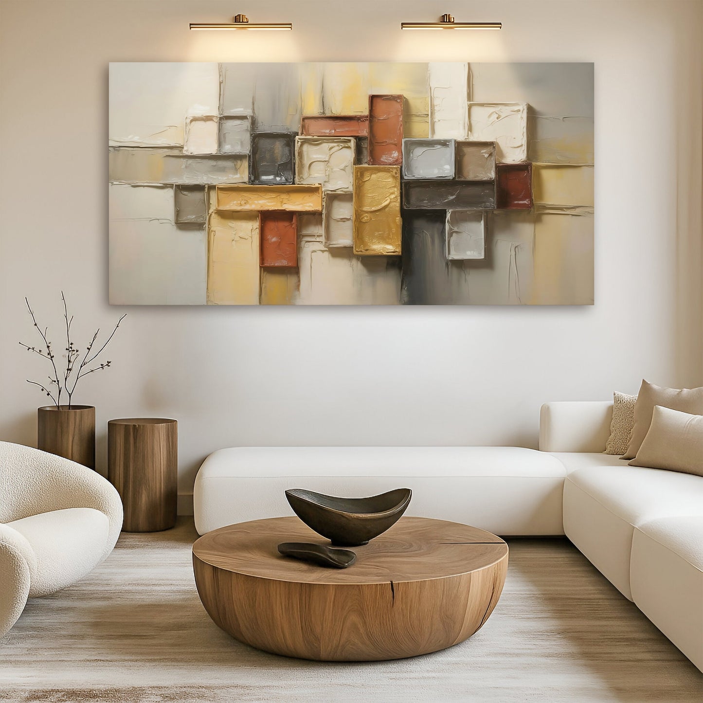 Minimalist Wall Art – Shape Pattern Abstract Canvas | Ready to Hang Modern Decor