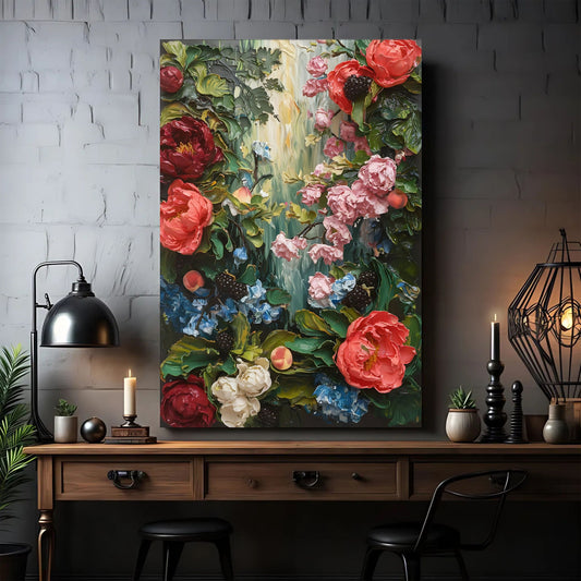 Garden Floral Wall Art - Personalized Canvas Sign | Bright Ink, Ready to Hang