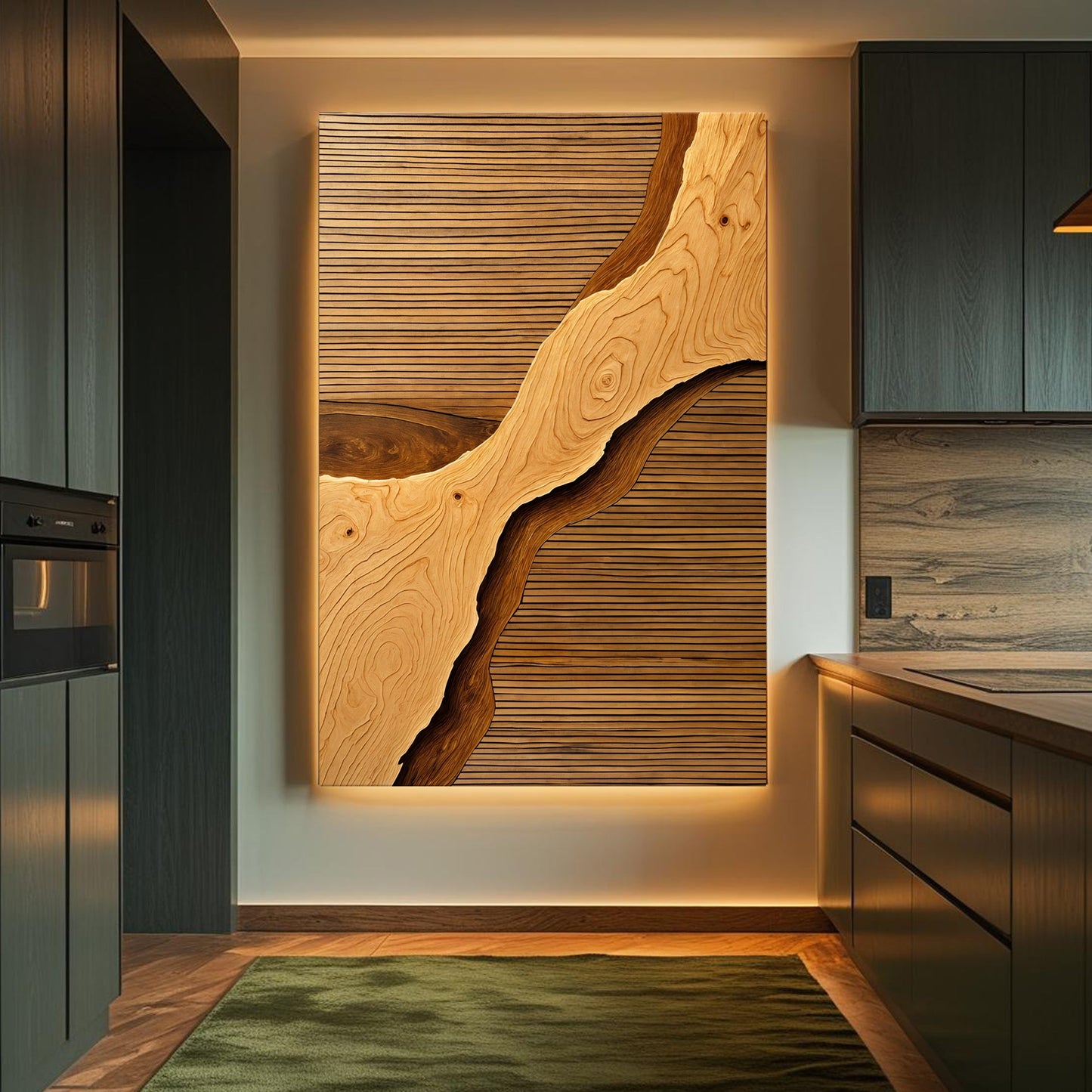 Wood Rift Wall Art | Handcrafted Wood Wall Decor – Ready To Hang Canvas