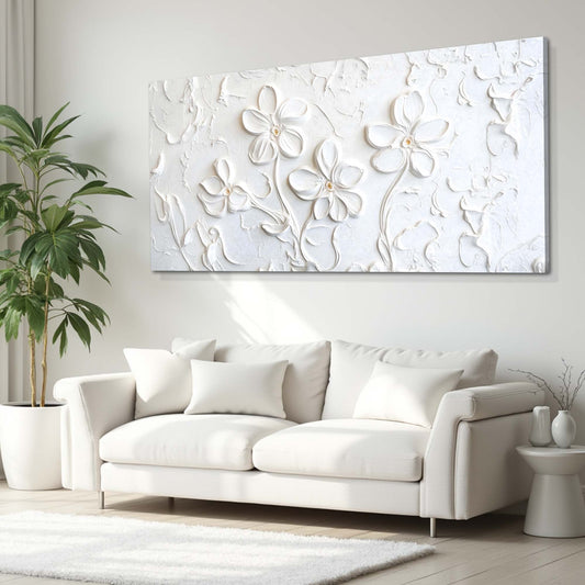 Floral Abstract Wall Art – Modern Flower Painting on USA Made Canvas