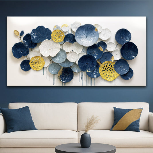 Lotus Leaf Wall Art – Abstract Canvas Art with Fade Resistant Ink, Ready to Hang