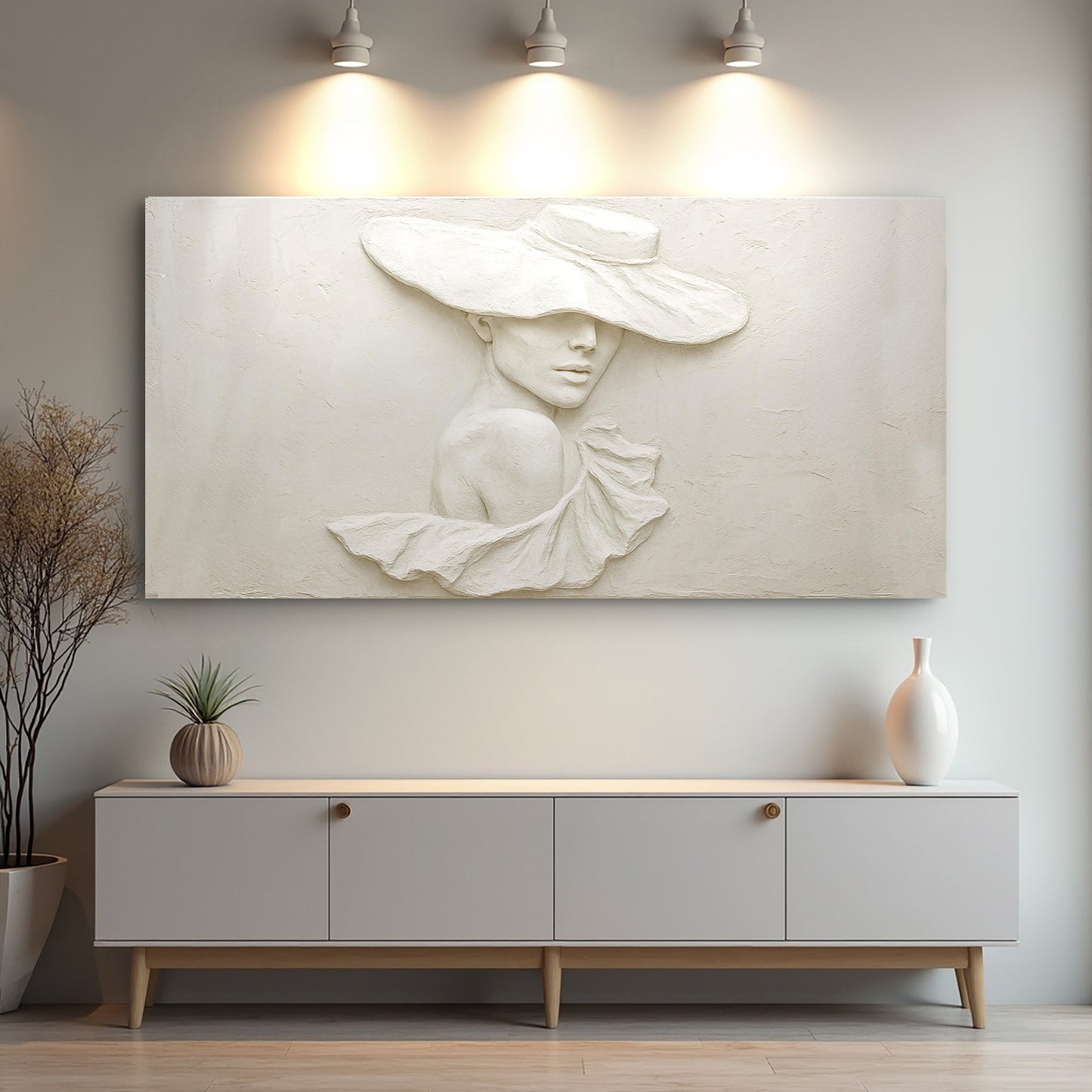 Minimalist Female Wall Art – 3D Canvas Portrait Art | Ready To Hang