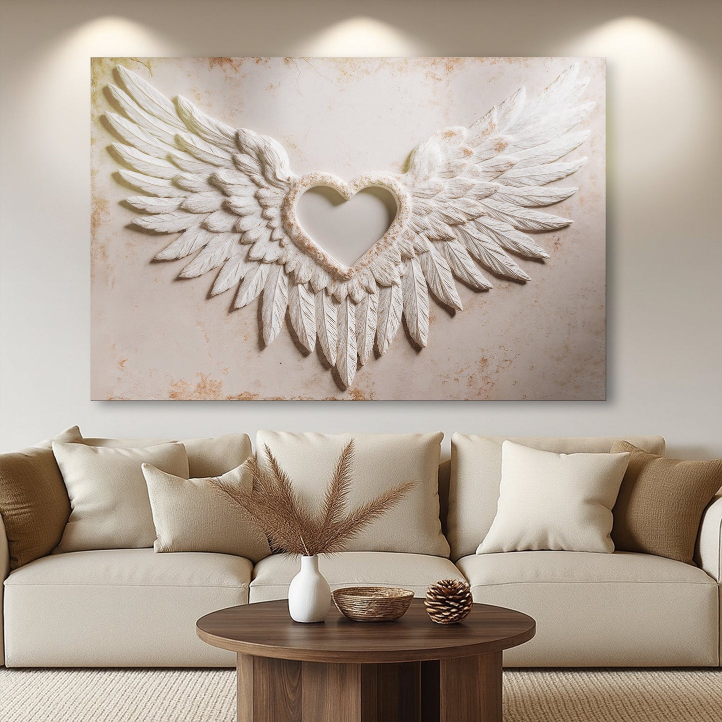 Abstract Wall Art - Wings of Love Canvas Print | Modern Ready to Hang Decor