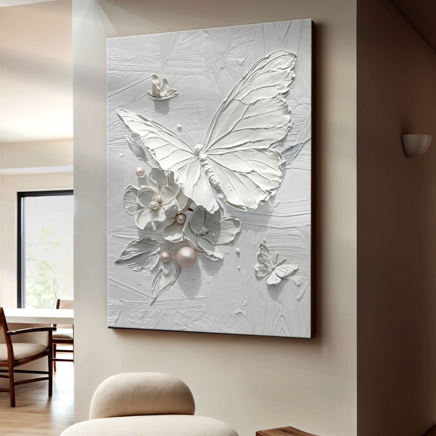 White Butterfly Wall Art - Personalized Canvas Sign | Ready to Hang Decor