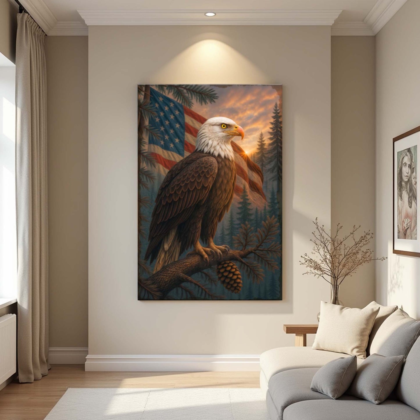 Eagle Wall Art – Sentinel of the Pines Canvas | Personalized, Ready to Hang
