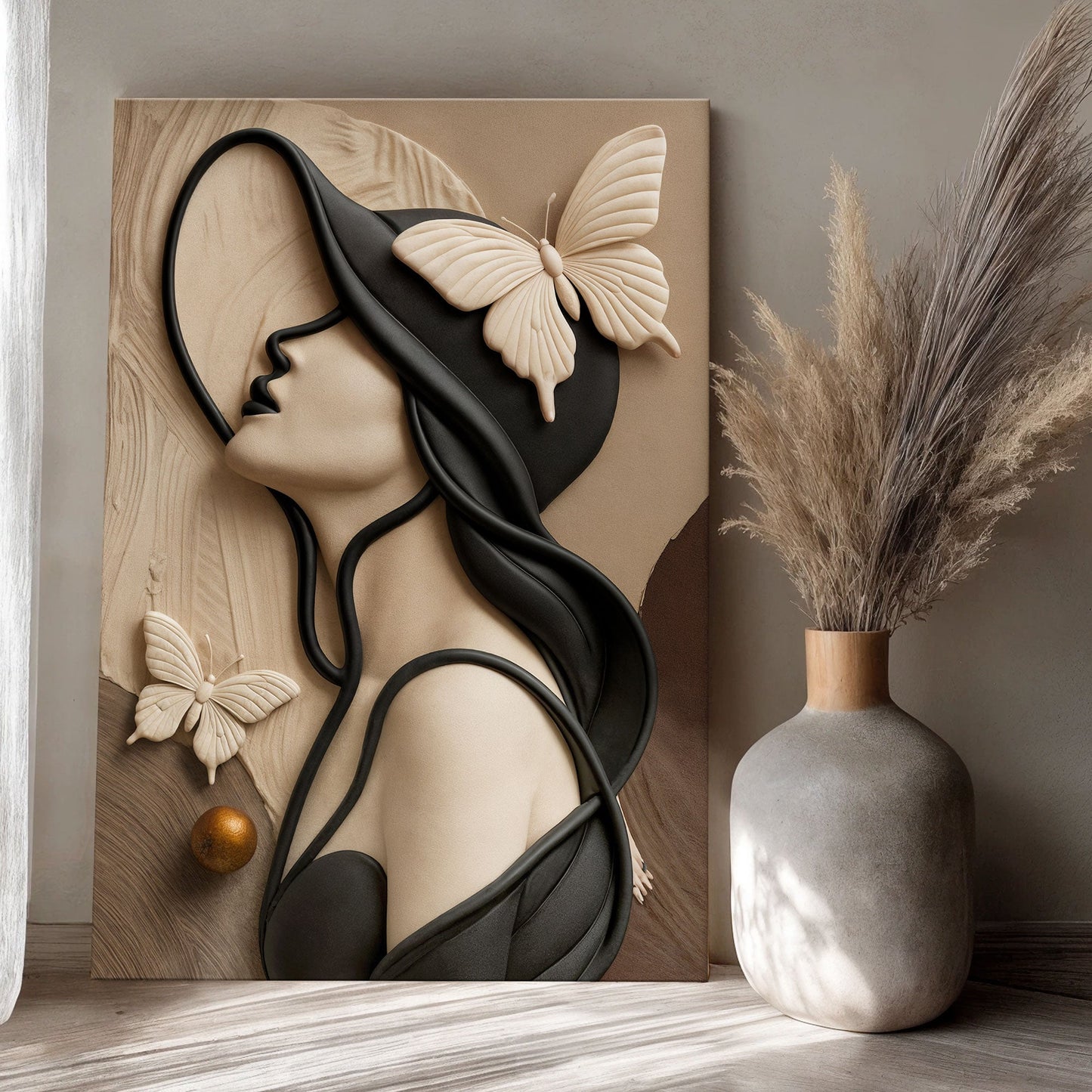 Delicate Lines Wall Art - Woman Line Drawing Canvas | Modern Wall Decor