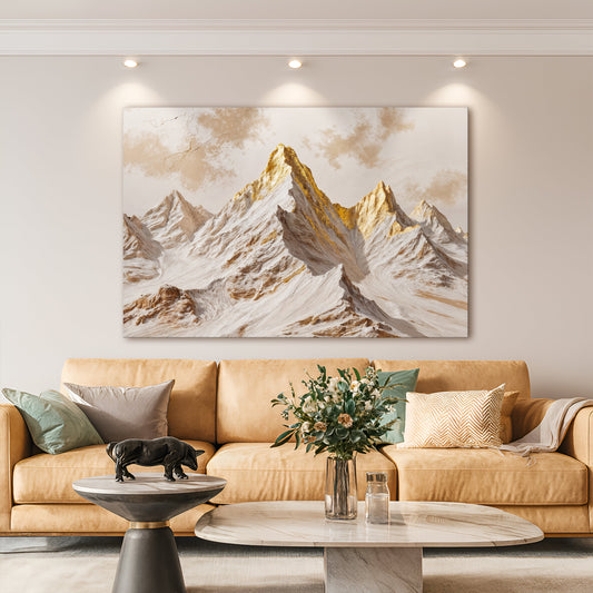 Golden Peaks Wall Art – Custom Canvas Art | Personalized Mountain Decor