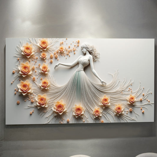 Minimalist Dance Wall Art – Modern Woman Dance Painting on Canvas Decor