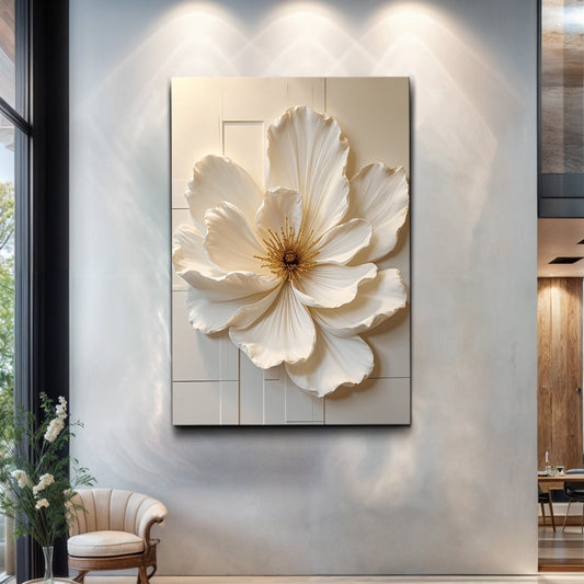 Modern Bloom Wall Art - Personalized Floral Canvas Art with Bright Ink Print