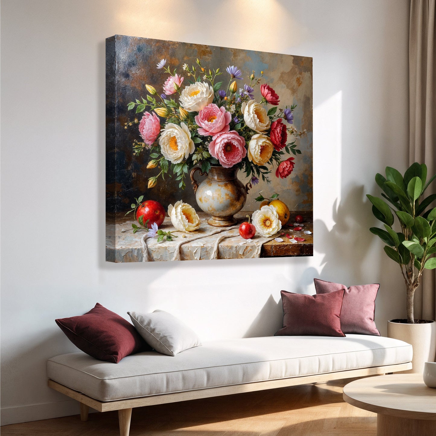 Summer Bloom Wall Art - Floral Vase Canvas Print | Personalized Ready to Hang
