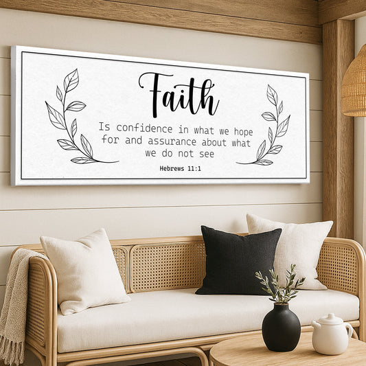 Faith Sign Canvas - Hebrews 11:1 Religious Wall Art | Personalized Faith Gift