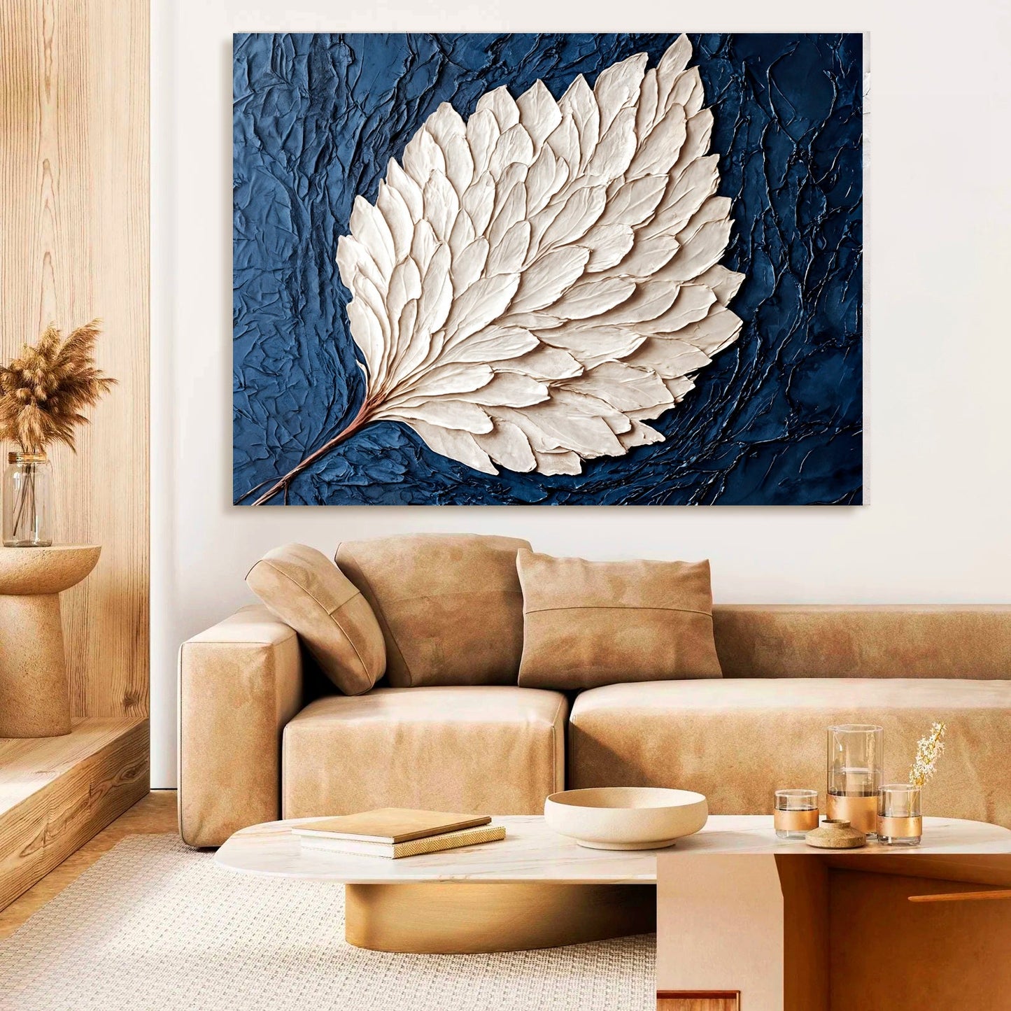 Ivory Bloom Wall Art – Personalized Floral Canvas Print | Ready To Hang