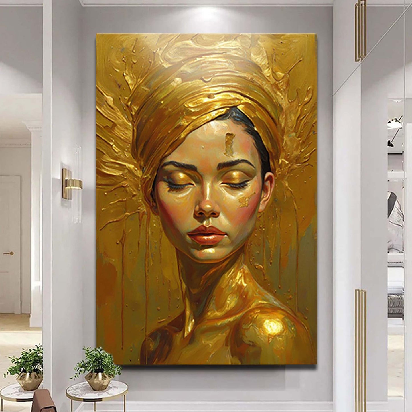 Golden Wall Art - Personalized Canvas Print | Serenity Wall Decor Ready to Hang