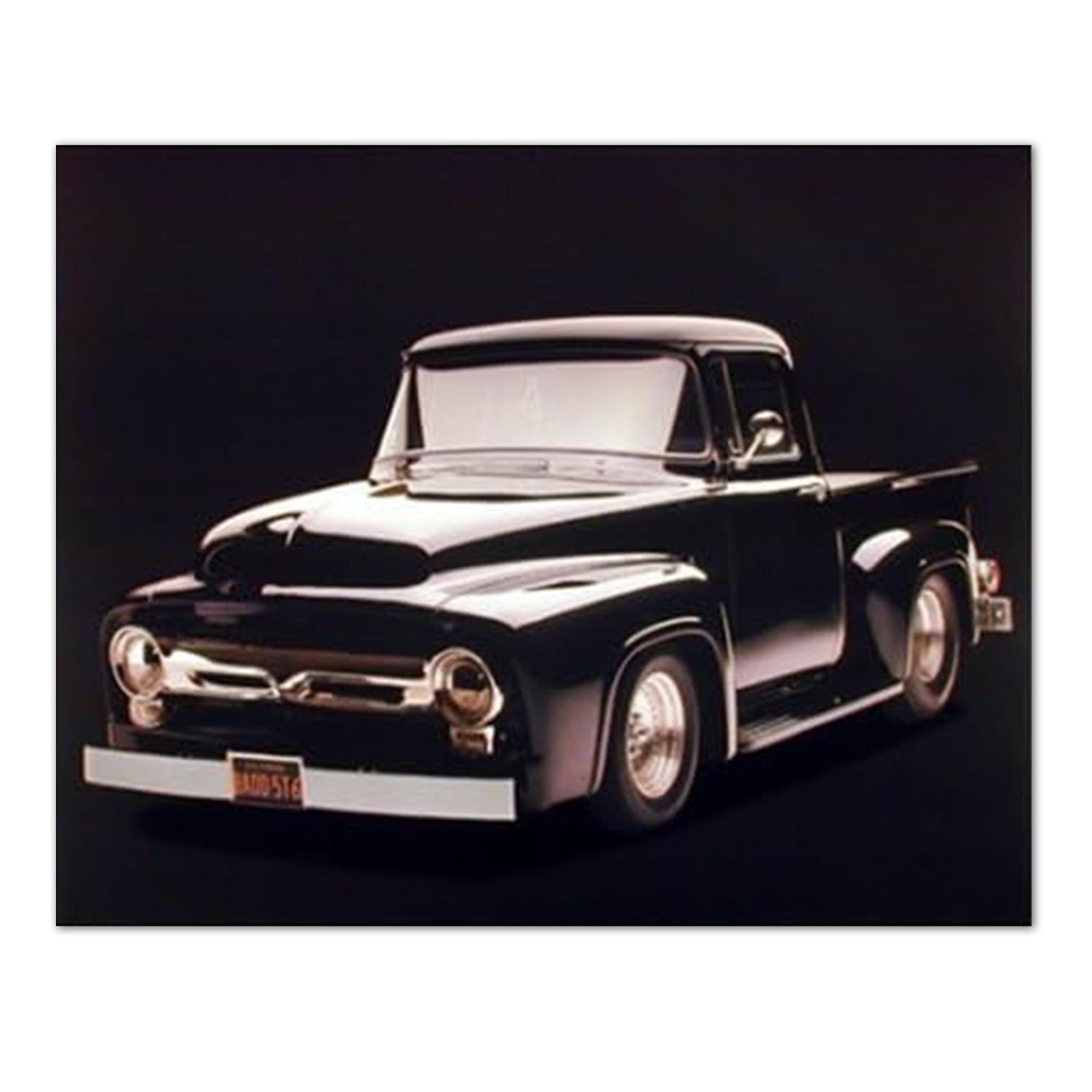 1956 Black F-100 Ford Pickup Truck Wall Picture 16x20 Art Print