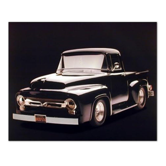 1956 Black F-100 Ford Pickup Truck Wall Picture 16x20 Art Print