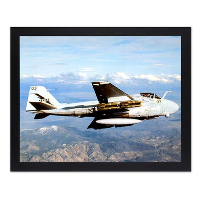 A6E Intruder Jet Airplane Wall Picture Black Framed Art Print